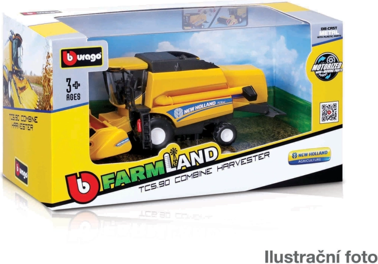 Bburago Farmland mietitrebbia New Holland TC5.90 18 cm – modello in metallo con accessori