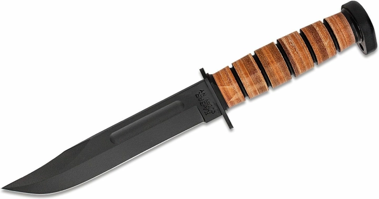 Coltello multiuso KA-BAR Dog's Head 18 cm nero con fodero in pelle