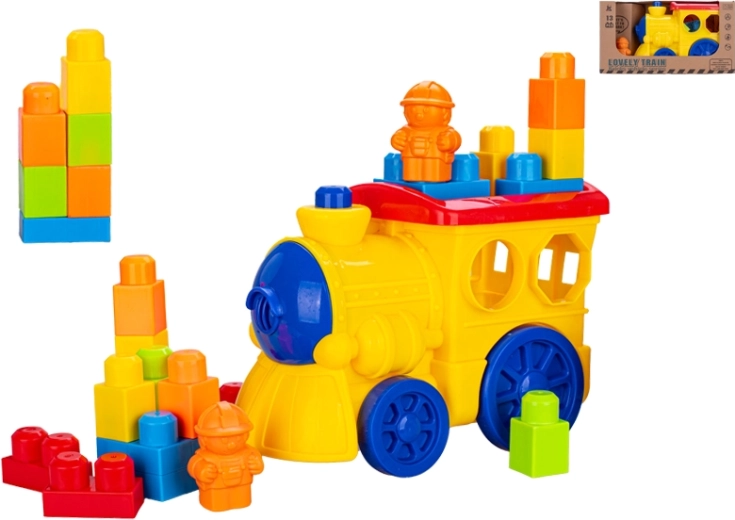 Trenino colorato con blocchi e personaggio 28 cm