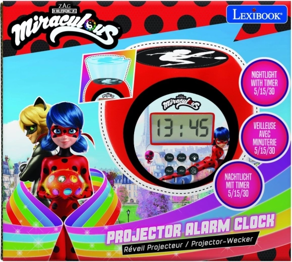 Sveglia con proiettore Miraculous: Ladybug e Chat Noir
