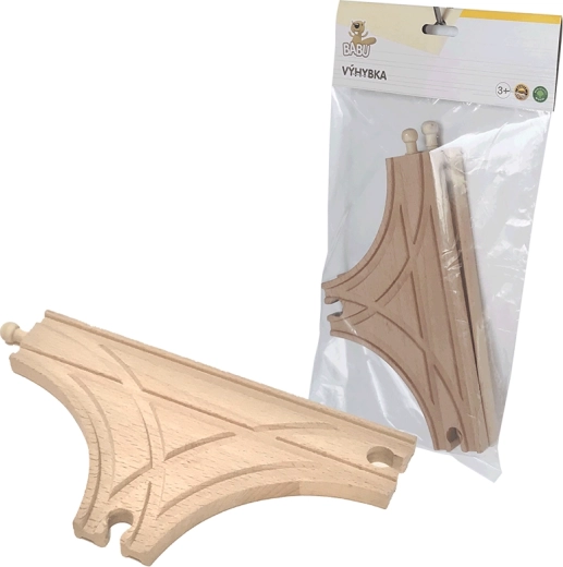 Babu binario in legno a T, 21,5 cm, 2 pz