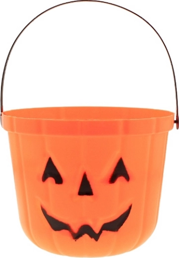 Secchiello Halloween a forma di zucca sorridente 18,5 × 15 cm