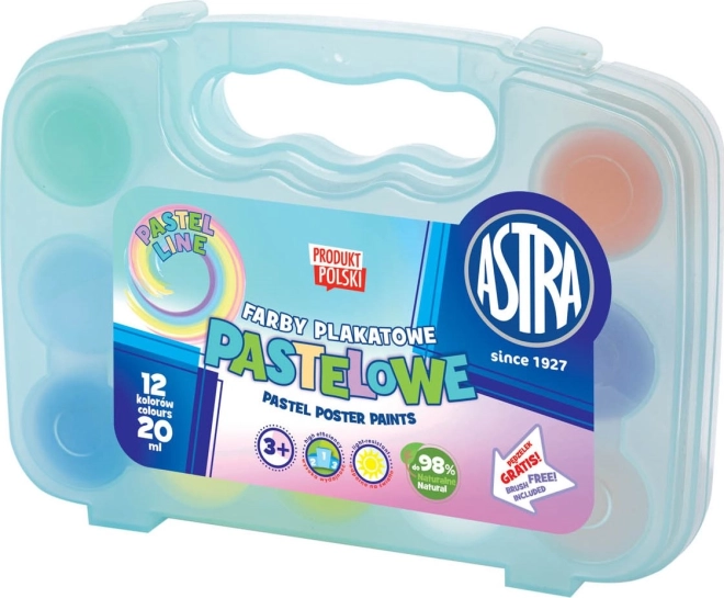 Tempere ASTRA pastello 12×20 ml in valigetta di plastica (blu)