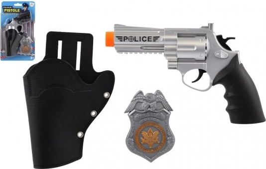 Set da polizia per bambini: revolver con fondina e distintivo