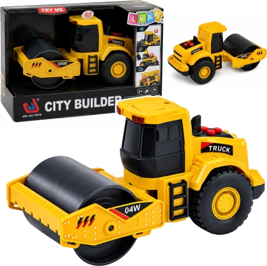 Rullo compressore stradale da cantiere con luci e suoni 16 cm (1:32) - 1 pezzo