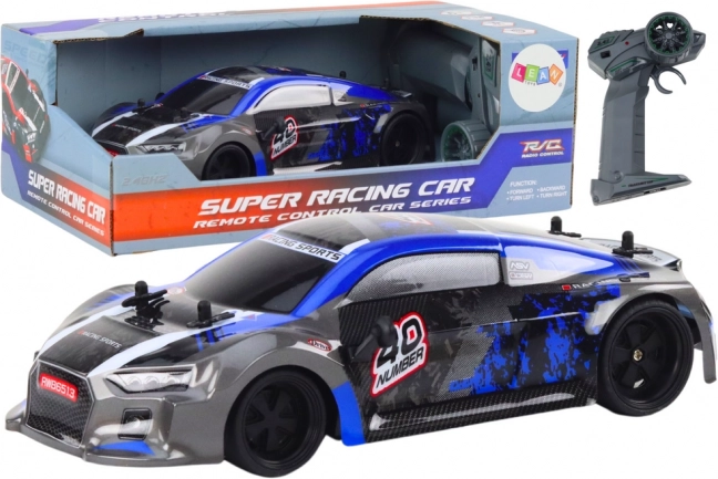 Auto RC 1:18 con ruote in gomma per drift, blu
