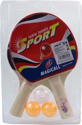 Set da ping pong con 2 racchette e 3 palline