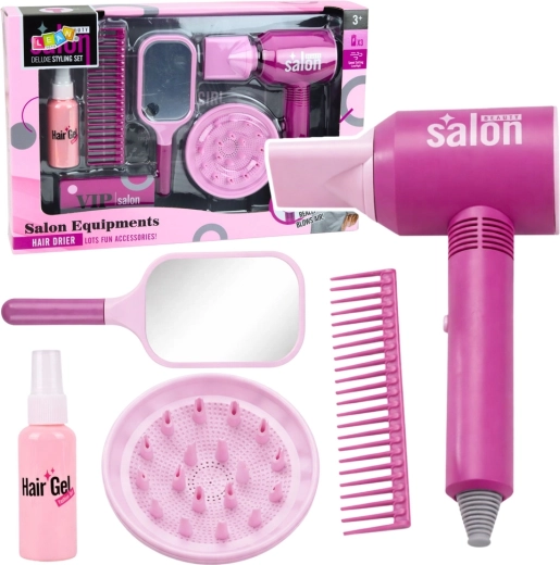 Set da parrucchiere per bambini con asciugacapelli, specchietto e accessori