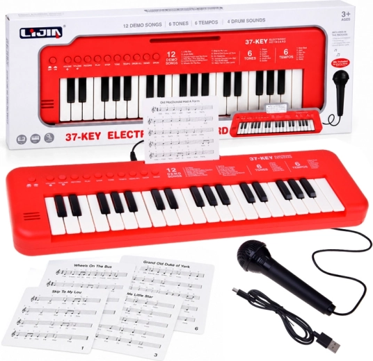 Tastiera elettronica per bambini con 37 tasti e microfono