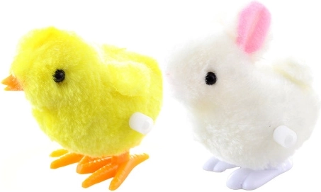 Pulcino saltellante a carica in peluche‑plastica 9 × 8 × 6 cm