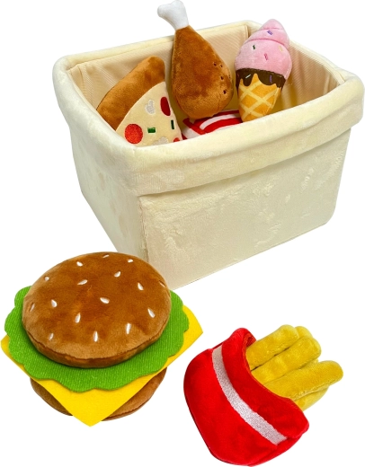 Cestino di peluche Magic Baby con cibo da fast food