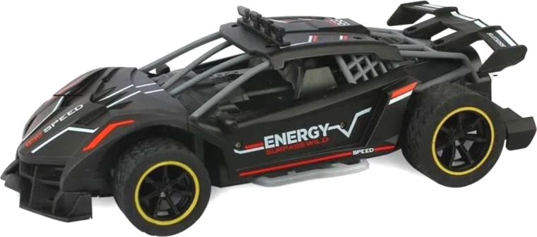 Auto sportiva da corsa nera radiocomandata con effetto fumo - 1 pezzo