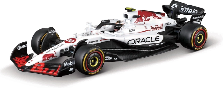Modello Bburago Formula 1 Oracle Red Bull Racing RB21 (2025) Yuki Tsunoda #22 con casco 1:18
