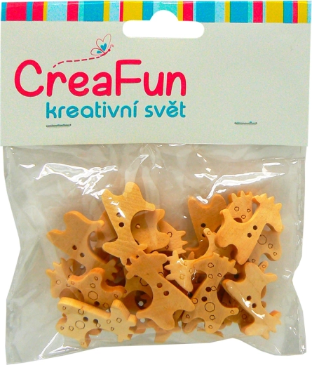 Bottoni in legno giraffa 23×25 mm, 25 pz