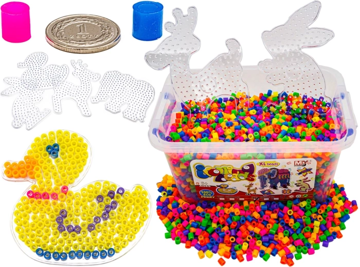 Perline da stirare XXL fluorescenti set da 6000 pz in valigetta (imballo danneggiato)