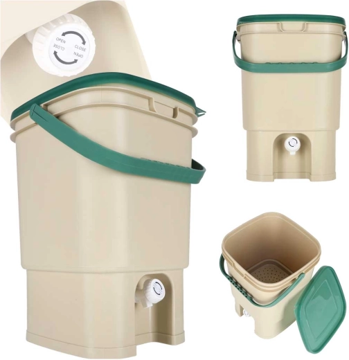 Compostiera da cucina domestica 15 l con rubinetto