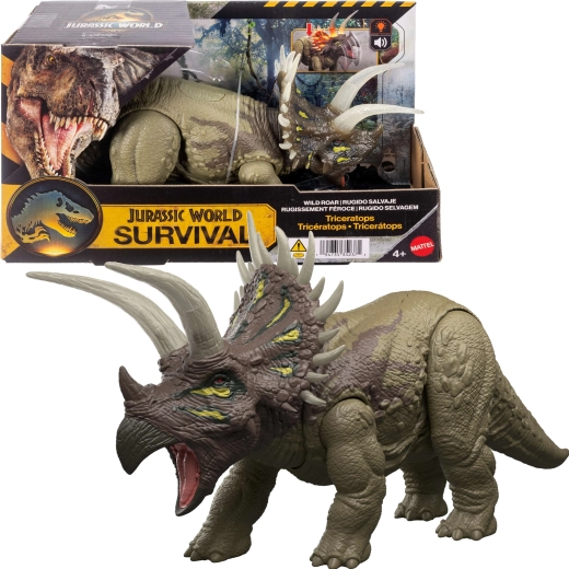 Mattel Jurassic World Triceratopo Survival con luci e suoni