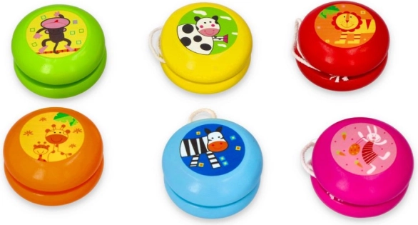 yo-yo in legno con simpatici animaletti