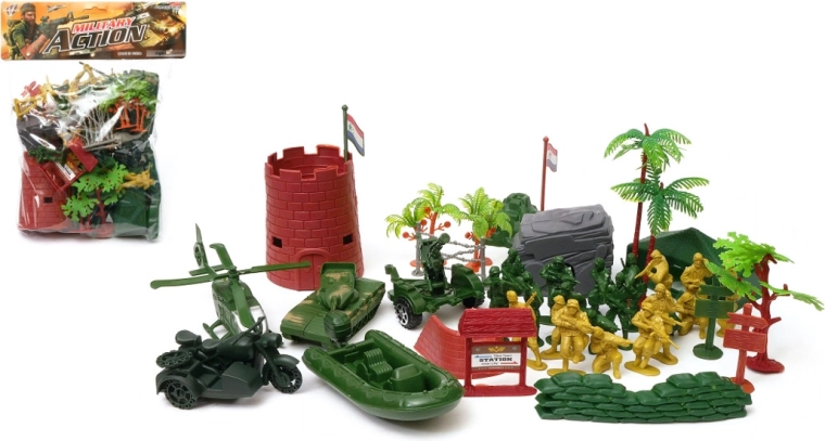 Set di soldatini di plastica in sacchetto