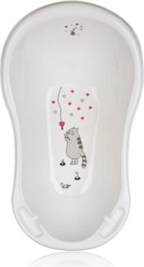 Vaschetta per bambini 84 cm con decoro gatto – bianca