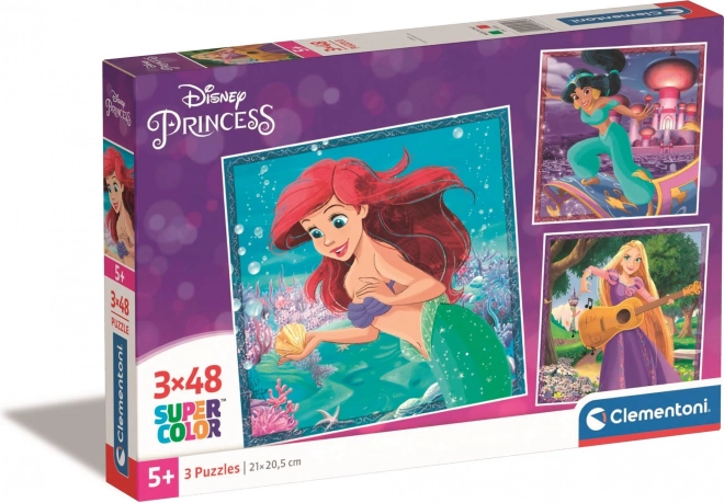 Puzzle DISNEY PRINCESS 3×48 pezzi – CLEMENTONI
