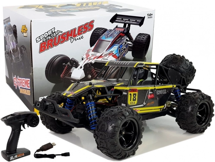 Buggy RC fuoristrada 1:18 gialla 4x4 fino a 45 km/h