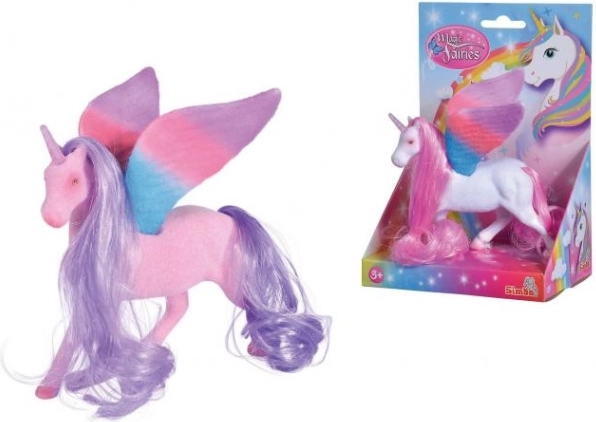 Unicorno di peluche con ali arcobaleno 11 cm