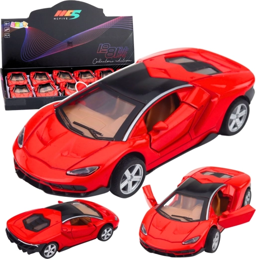 Auto sportivo in metallo 1:32 rosso con luci e suoni