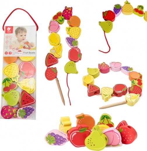 gioco di infilatura in legno frutta 13 pz