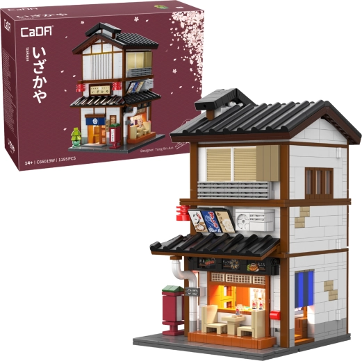 Set di costruzioni CaDA izakaya giapponese con luci LED, 1195 pezzi