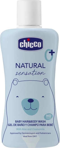 Chicco Natural Sensation gel doccia 2in1 per corpo e capelli con aloe e camomilla 200 ml
