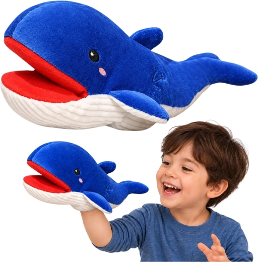 Pupazzo di Peluche Balena Blu 30 cm