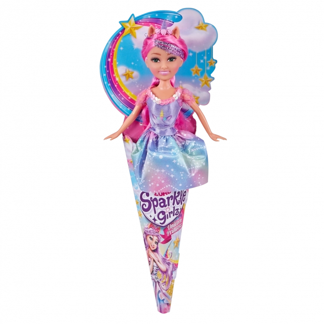 Bambola fata unicorno SPARKLE GIRLZ 28 cm in confezione a cono