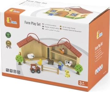 Fattoria in legno VIGA – set da gioco portatile pieghevole
