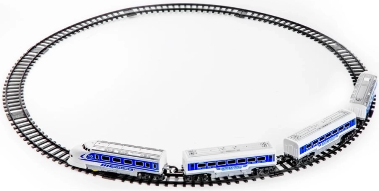 Pista ferroviaria espresso con stazione a batterie
