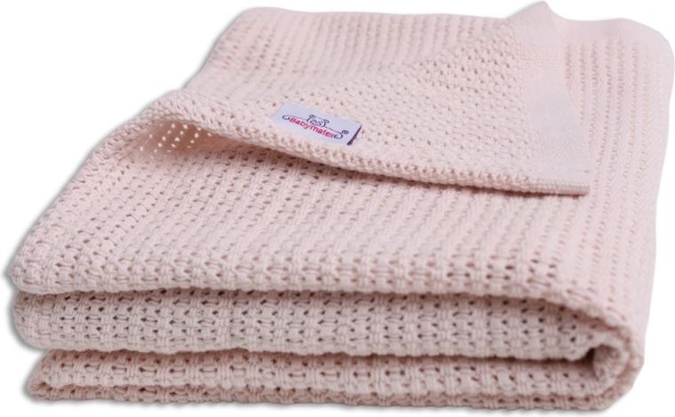 Coperta in cotone a maglia Babymatex Lili 75 × 100 cm rosa antico (cipria)