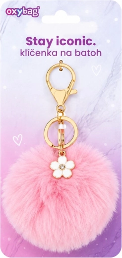 Portachiavi fashion Oxybag con pompon rosa