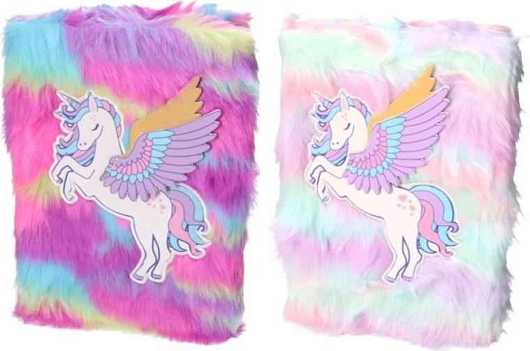 Taccuino in peluche unicorno 15 × 21 cm