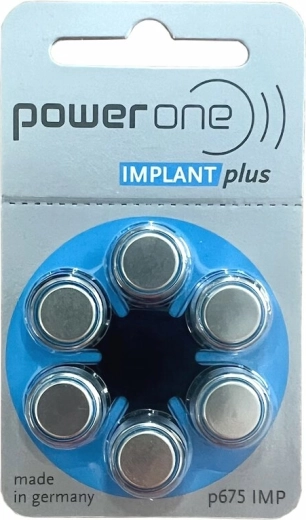 Batterie per apparecchi acustici Varta Power One Implant Plus 675, 6 pz