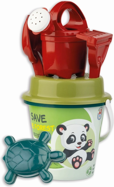 Androni set in plastica riciclata per sabbia con annaffiatoio