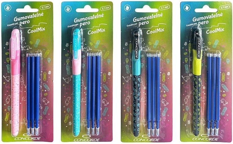 Penna cancellabile Concorde CoolMix, blu 0,7 mm + 3 ricariche