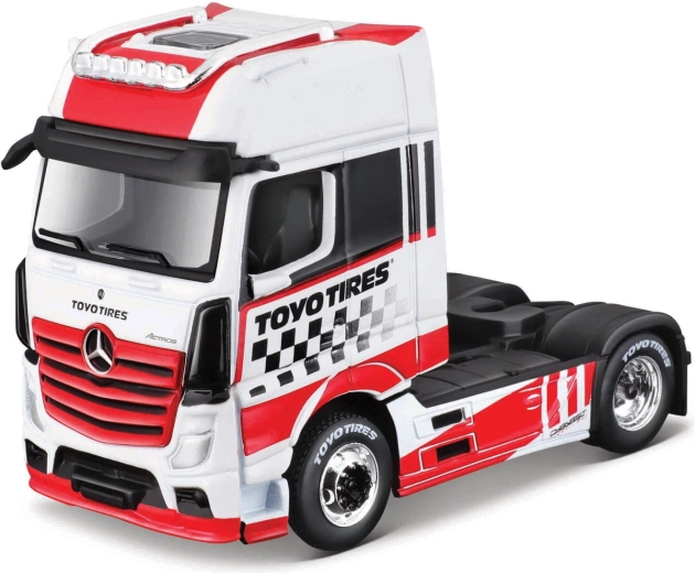 Maisto Mercedes-Benz Actros 1851 modello rosso-bianco 1:64