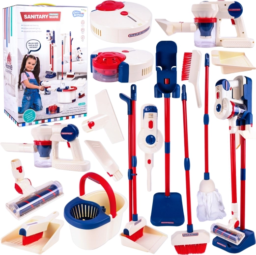 Set per le pulizie con mocio, aspirapolvere e robot pulente