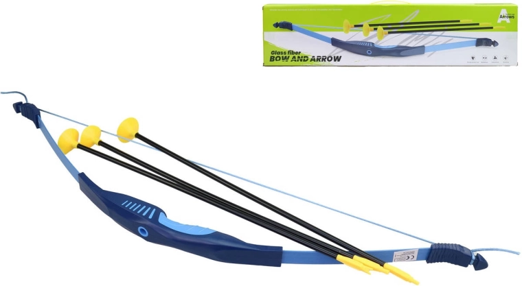 Arco per bambini MaDe blu 70 cm con 3 frecce con ventosa