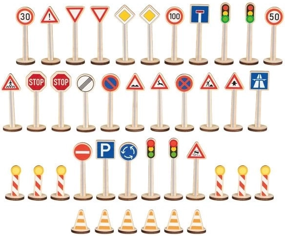 Goki grande set di segnali stradali – 40 pezzi