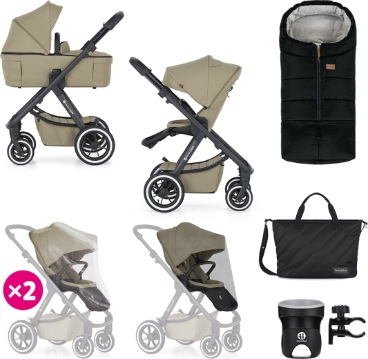 Petite&Mars passeggino combinato Icon 2in1 Mossy Green XXL Air