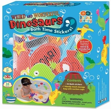 Adesivi da bagno in schiuma Dinosauri Pazzi con retina