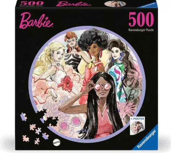 Puzzle rotondo Ravensburger Barbie: icone di moda 500 pezzi