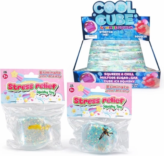 Cubo antistress rilassante con pesciolino 5 cm