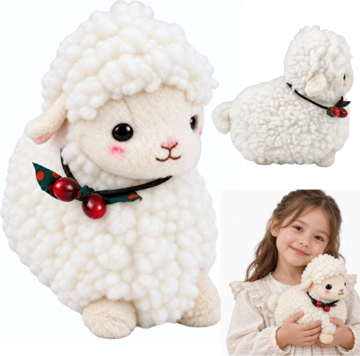 Pecorella di peluche bianca da coccolare 20 cm